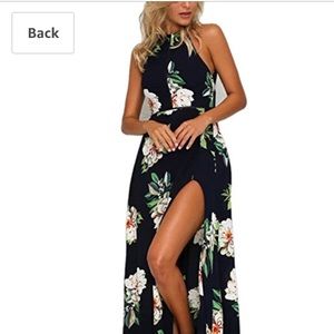 Floral maxi dress with sexy split