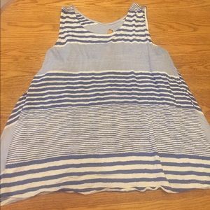 Blue and White Striped Tank Top