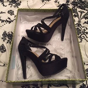 Gianni Bini Black Sparkly Heels