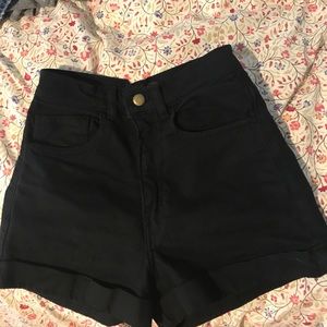 American Apparel black high waisted shorts
