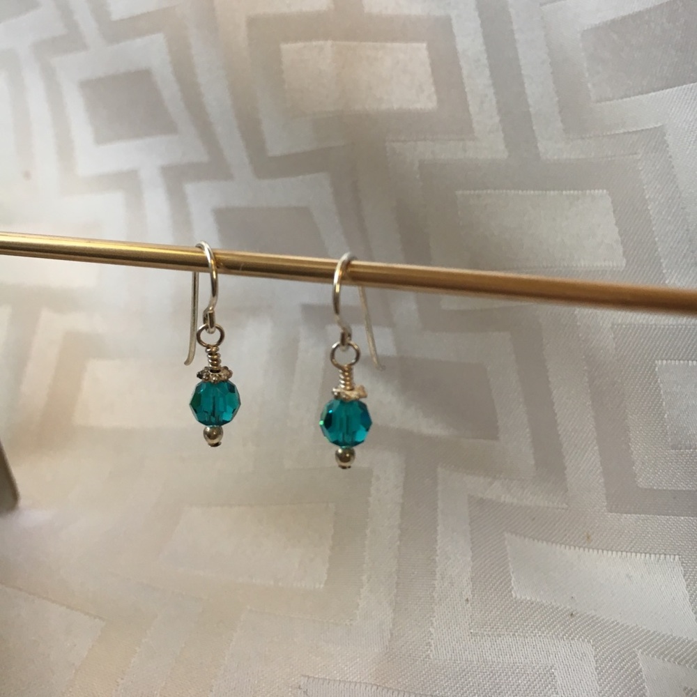 .925/Swarovski "Blue Zircon" Handcrafted Earrings