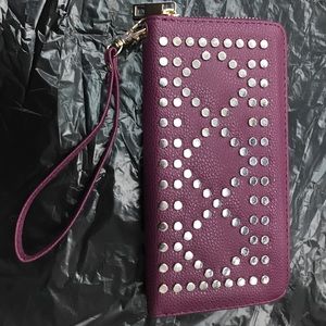 Purple studded wallet