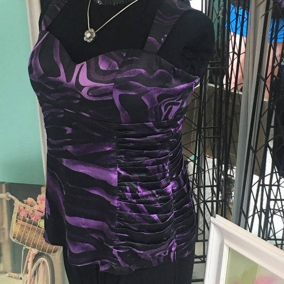 Arden B Tank Top Animal Print Purple Large Dressy - Picture 2 of 8