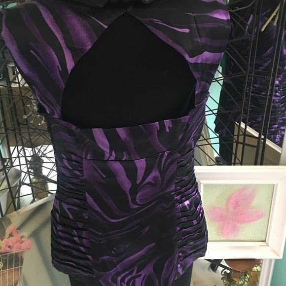 Arden B Tank Top Animal Print Purple Large Dressy - Picture 4 of 8