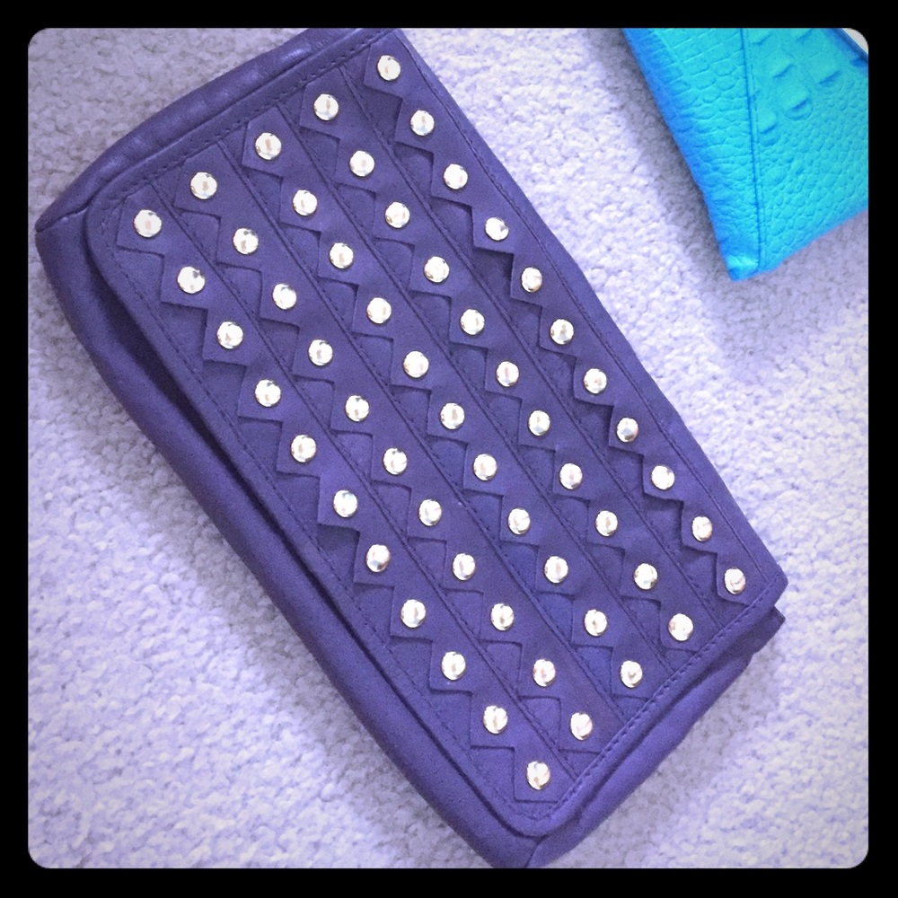 French Connection Leather Clutch with studs