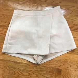 Tan Suede Wrap Skort