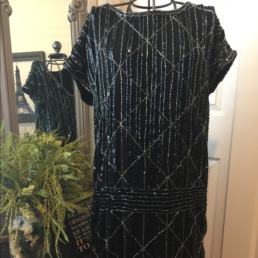 Flapper style beaded evening dress