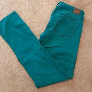 American Eagle Dark Teal Skinny Jeans