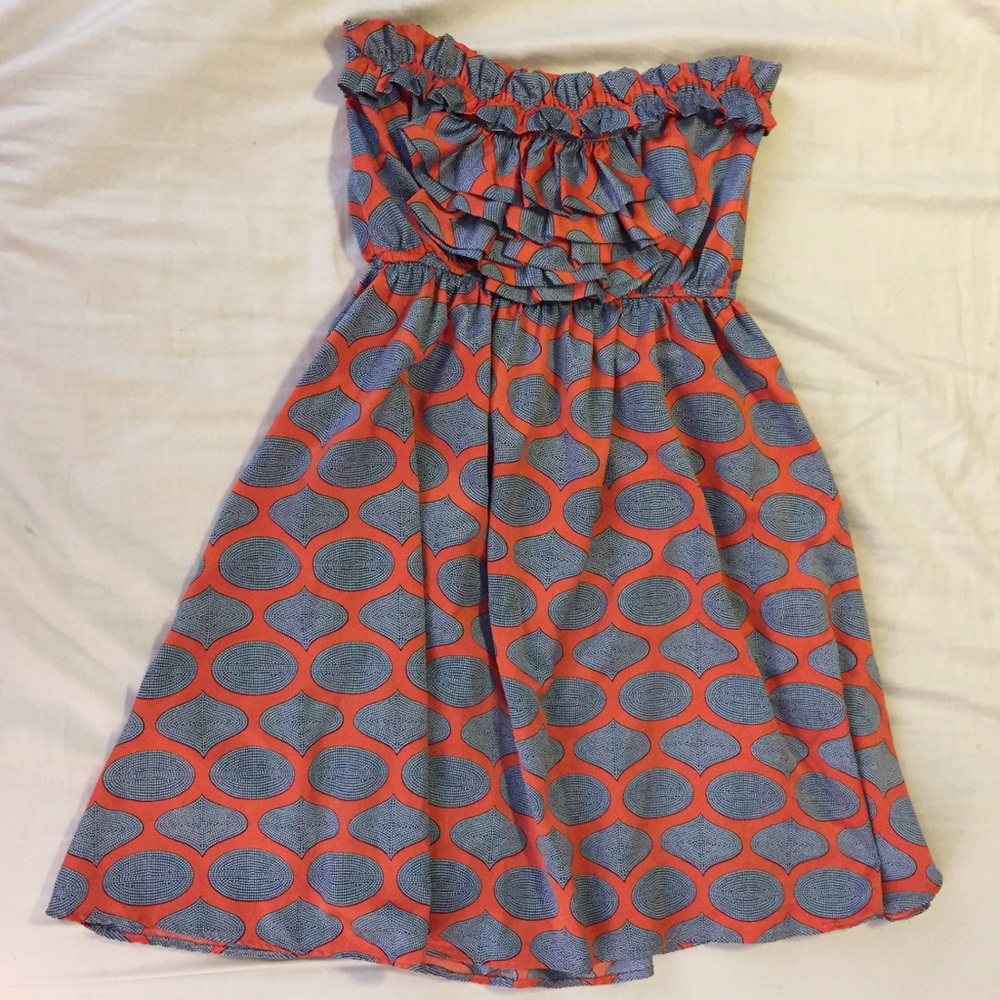 Strapless silk dress