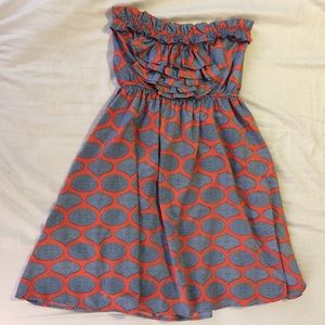 Strapless silk dress