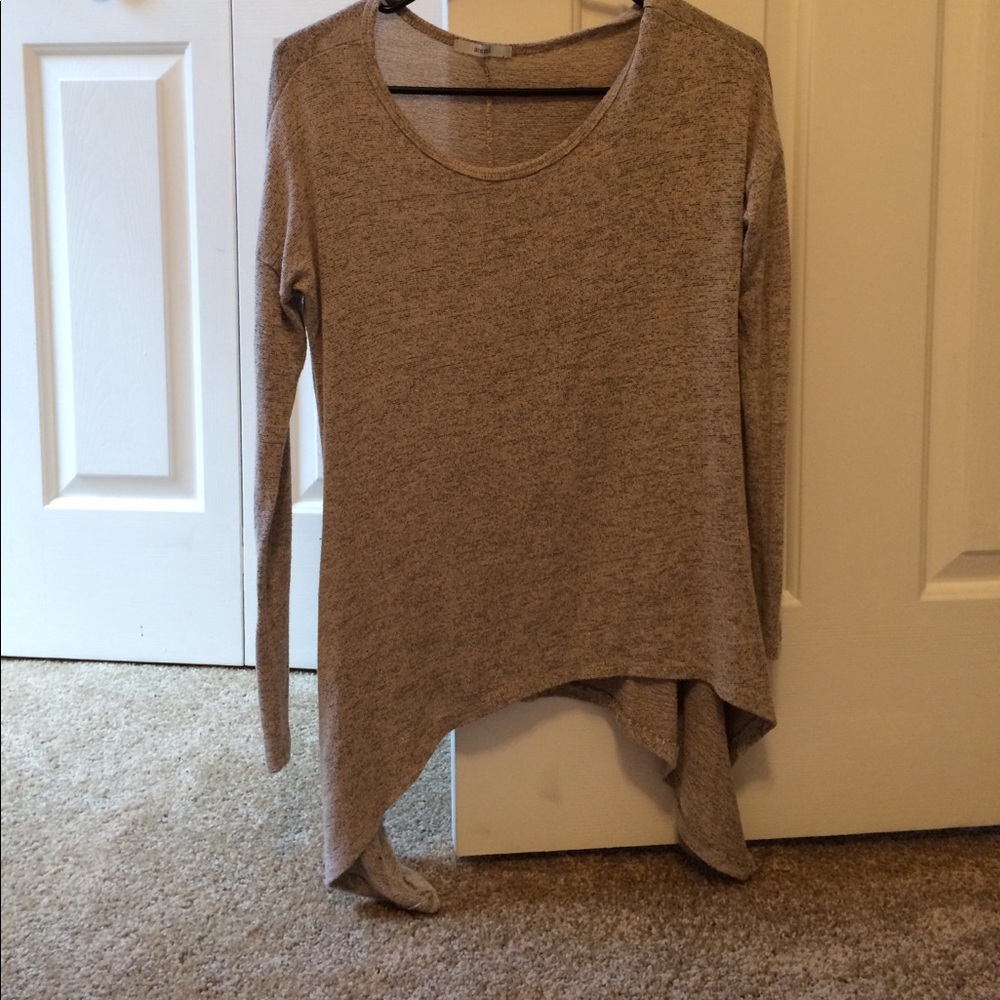 Asymmetrical long sleeve sweater