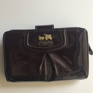Deep Purple Patent Coach Wallet