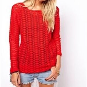 Asos top in crochet with crew neck