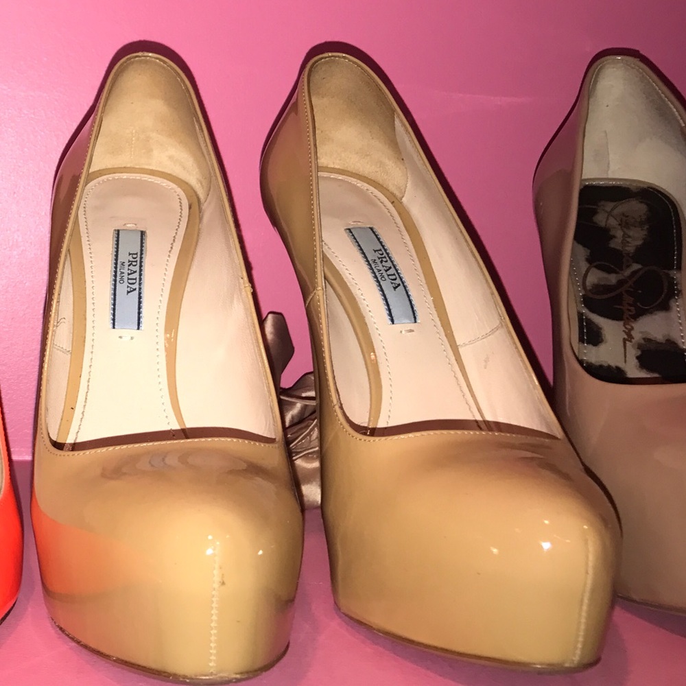 Prada platform patten leather