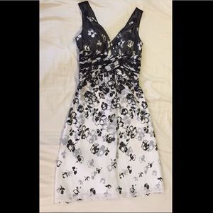 Black and white floral dress