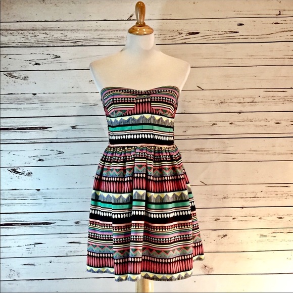 Delias Dresses & Skirts - {DELIAS} Strapless Multicolor Summer Dress Size M