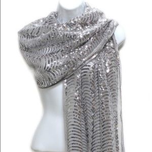 Silver sequin scarf