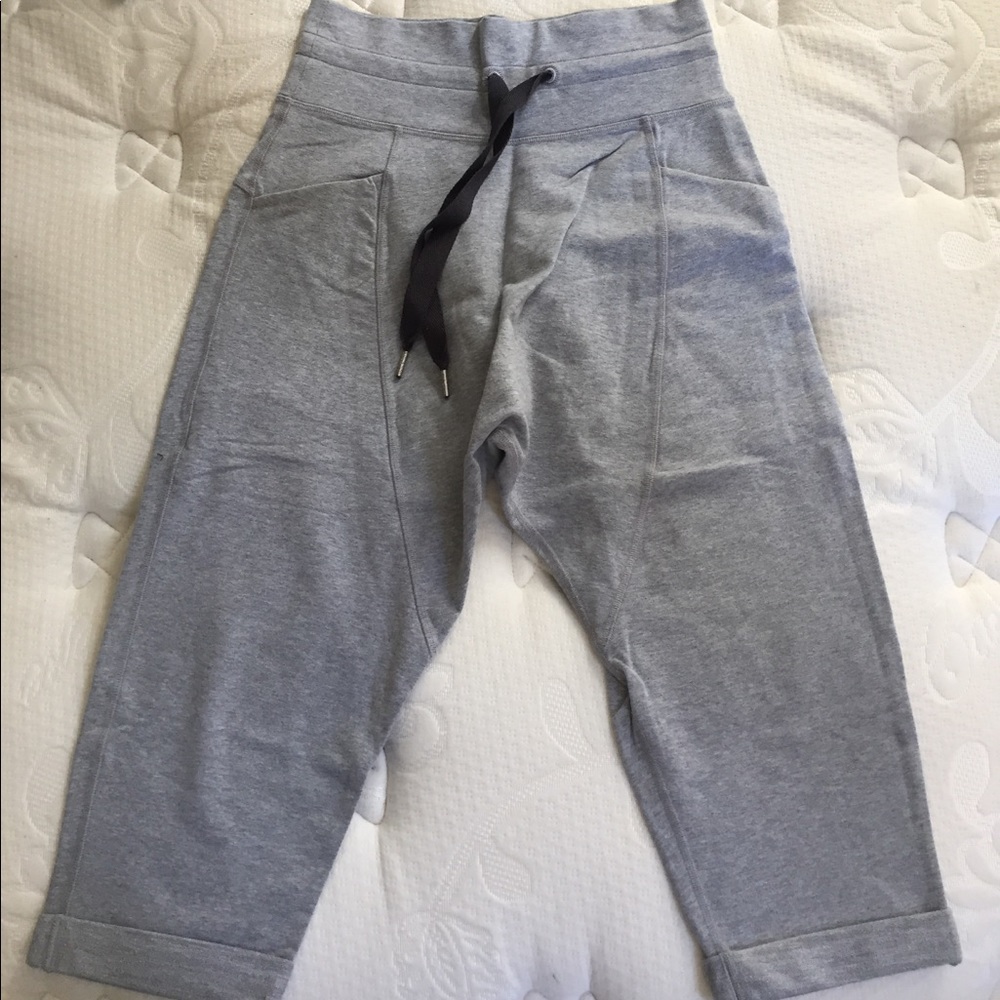 LuluLemon Comfy Gaucho Pants in Light Gray