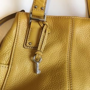 Fossil Yellow Blackburn Leather Satchel