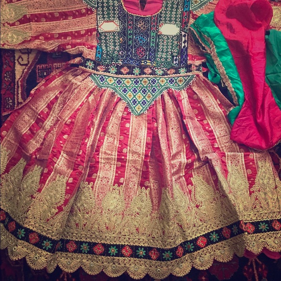 red banarasi dress