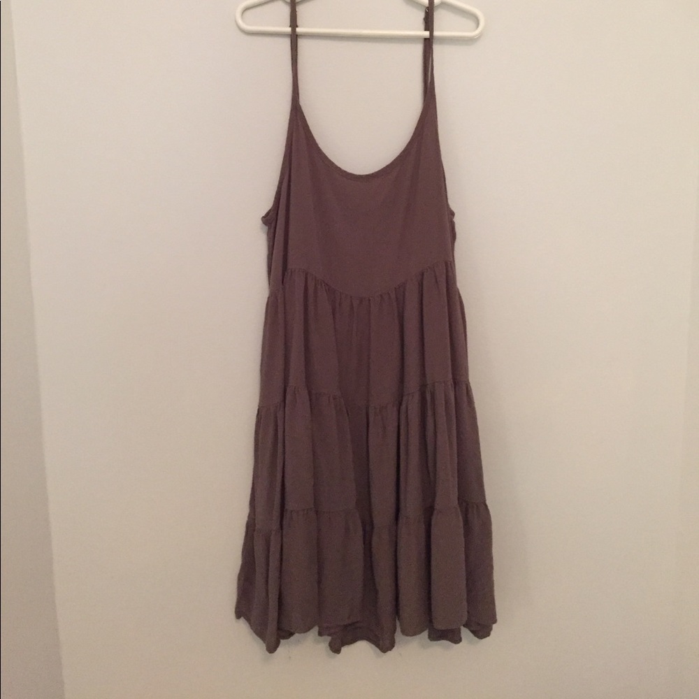 OLIVE colored flowy sun dress from altar'd state