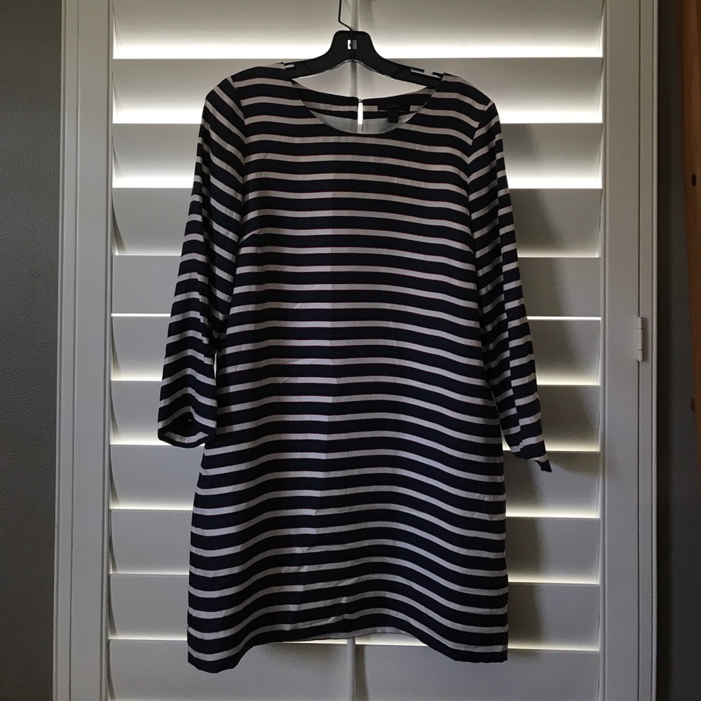 J. Crew Striped Silk Dress