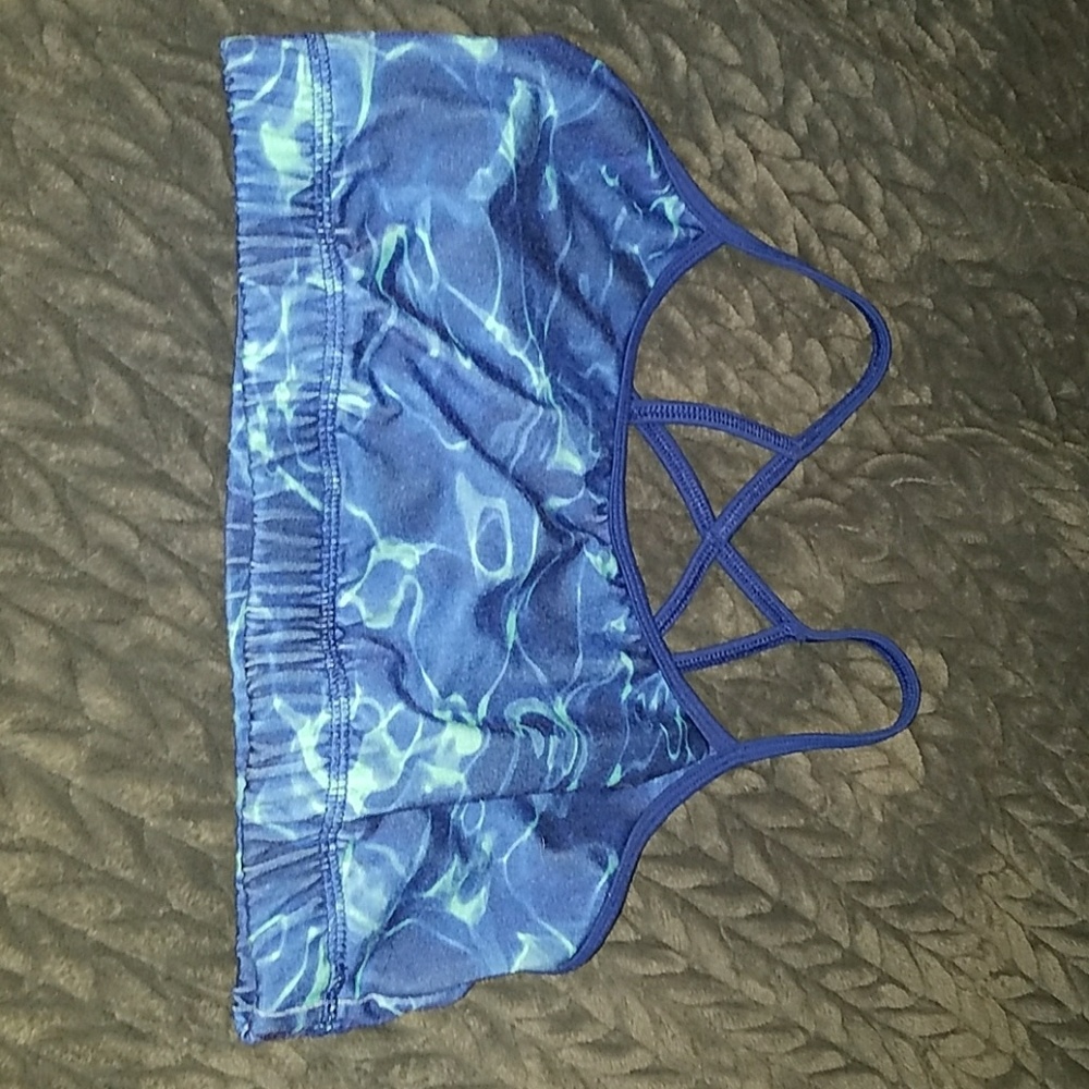 Water print sports bra