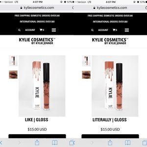 Kylie Gloss Bundle!! Like and Literally