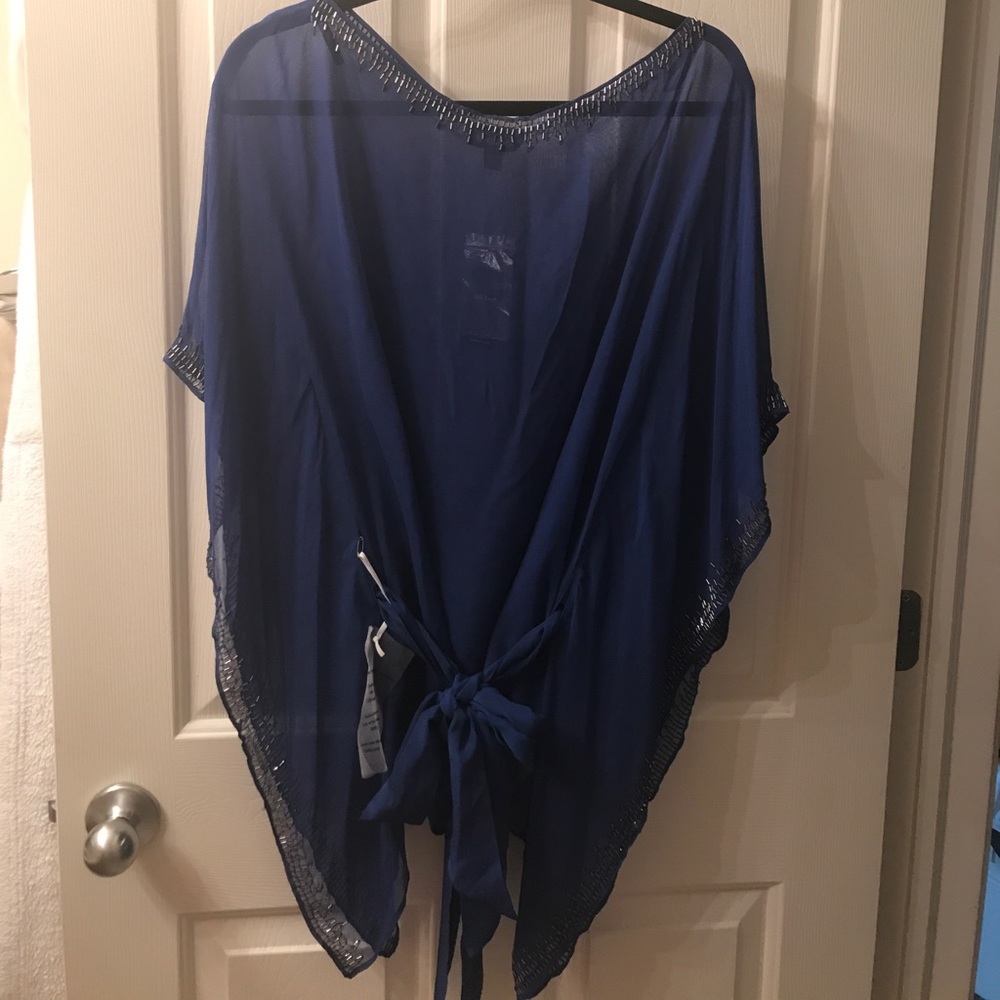 Beautiful cobalt blue sheer tunic!