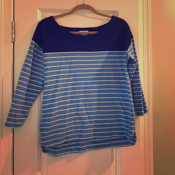 Old Navy 3/4 Sleeve Striped Cotton Shirt - Picture 1 of 1