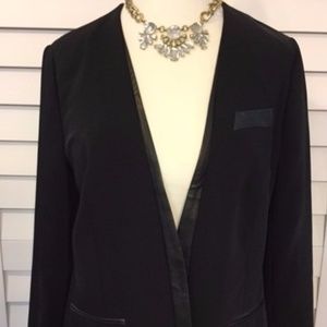 Jennifer Lopez Black Blazer with faux leather trim