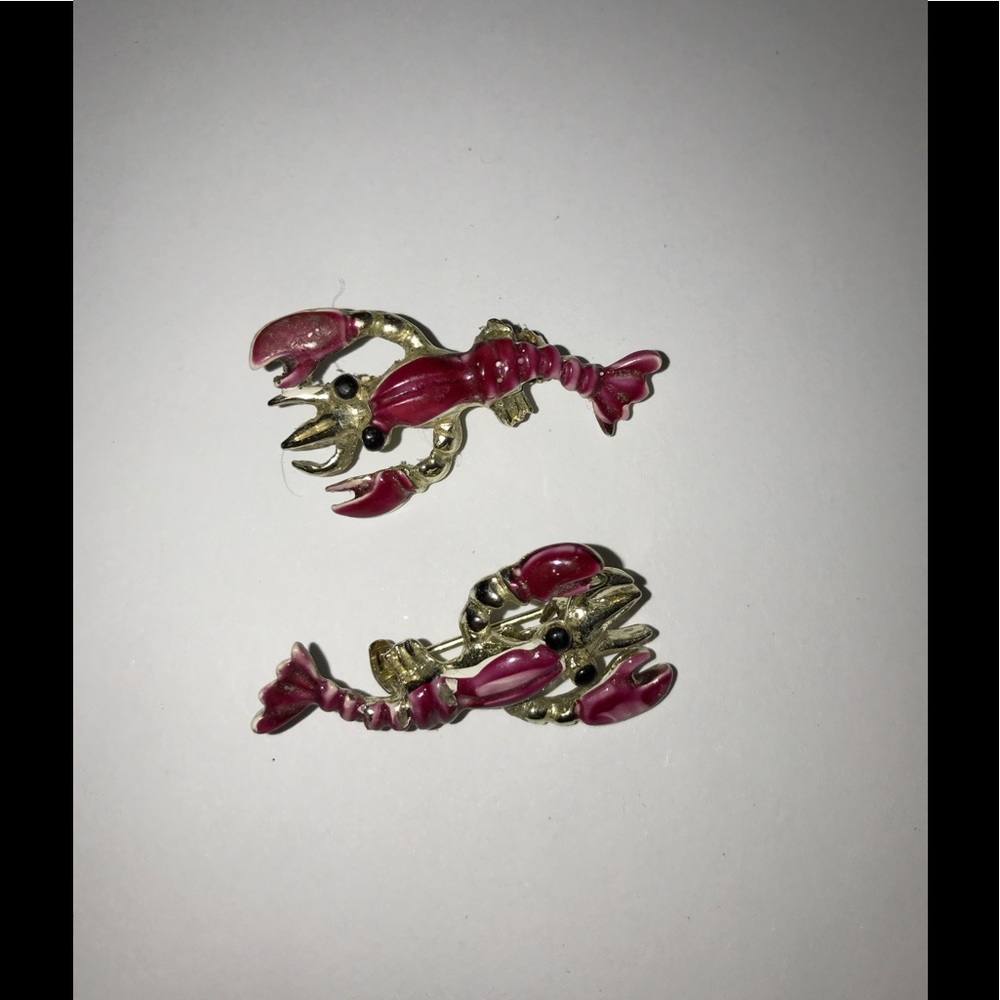 Pair of Crawdad Brooches