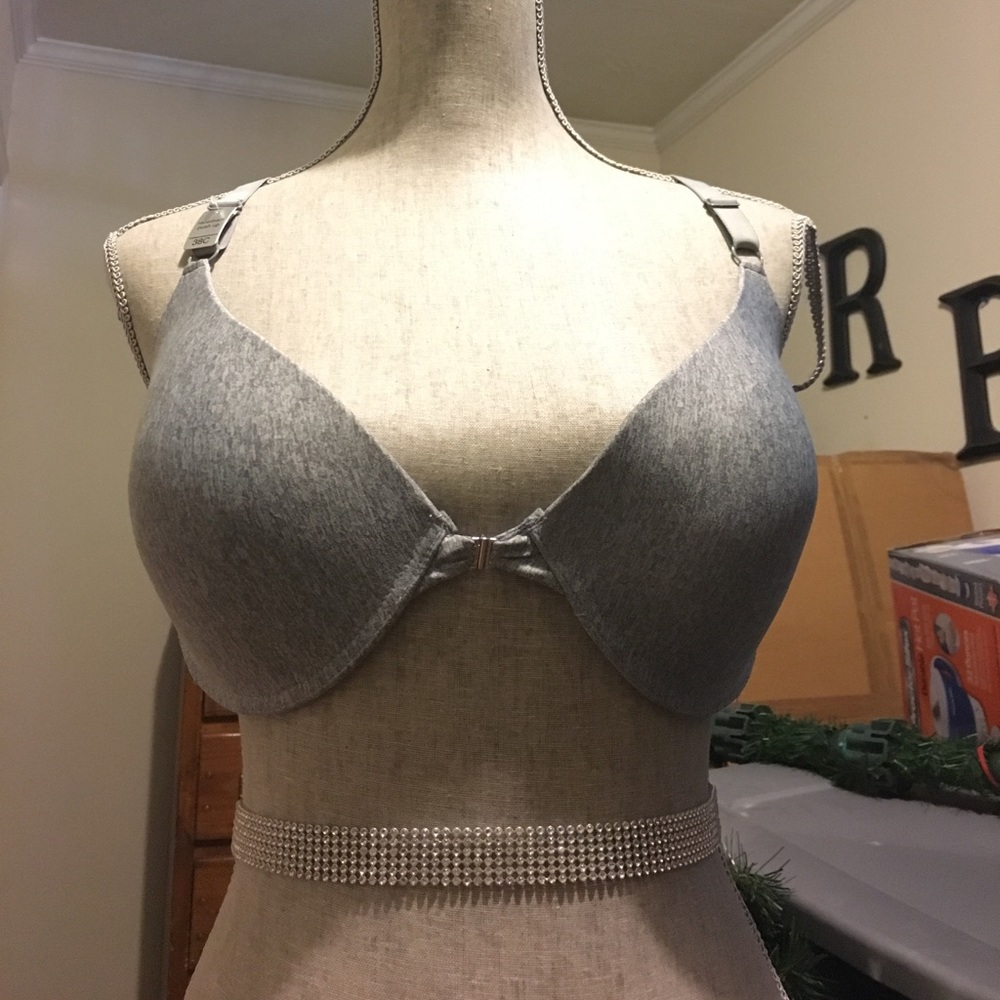 38C Sophie B. Intimates Racerback Gray Push-Up Bra