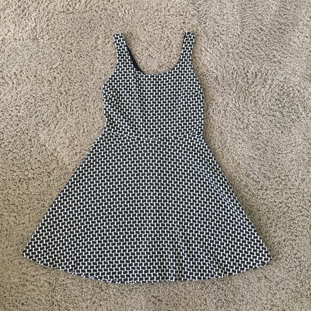 Black and white a-line dress