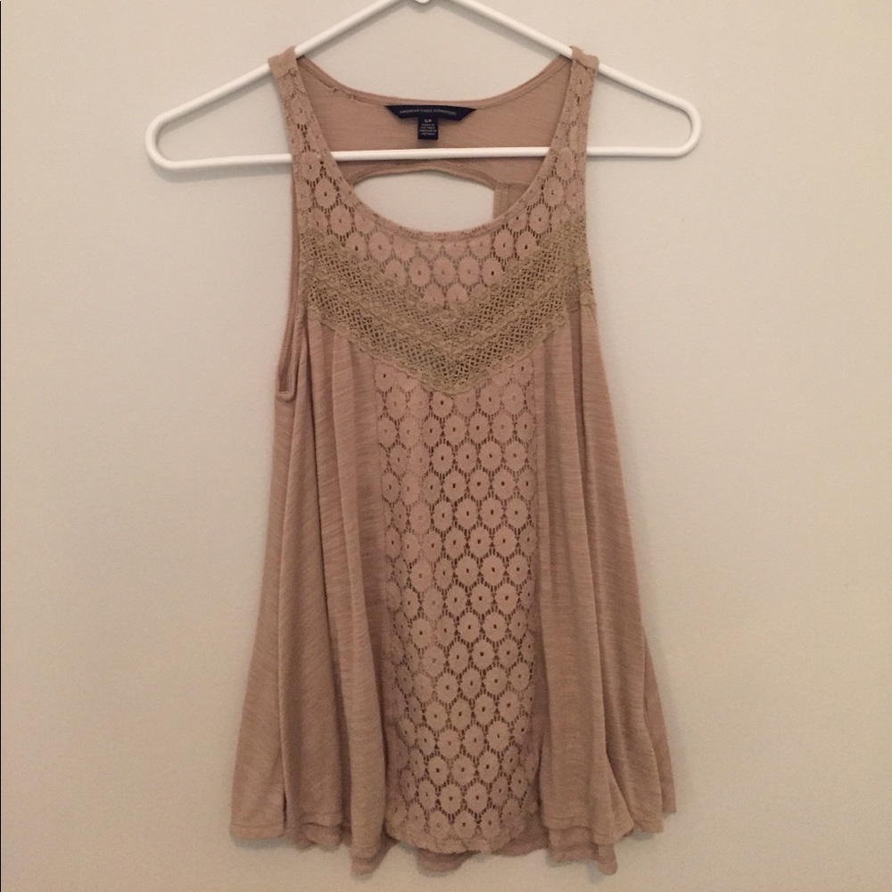 Tan flowy summer top!