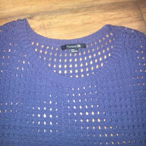 Forever 21 Dark Blue Half Sleeve Sweater - Picture 2 of 3