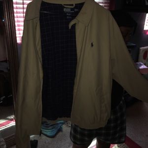 Tan men’s tan polo jacket xxl