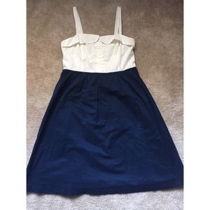 Modcloth Navy and White Knee Length Dress 10