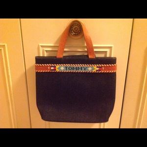 Tommy Hilfiger Jean and Leather Tote Bag