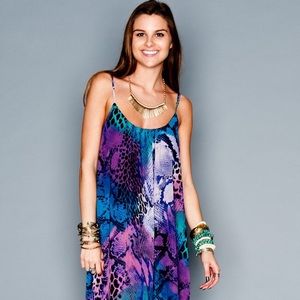 Show me your Mumu trapeze maxi dress party snake