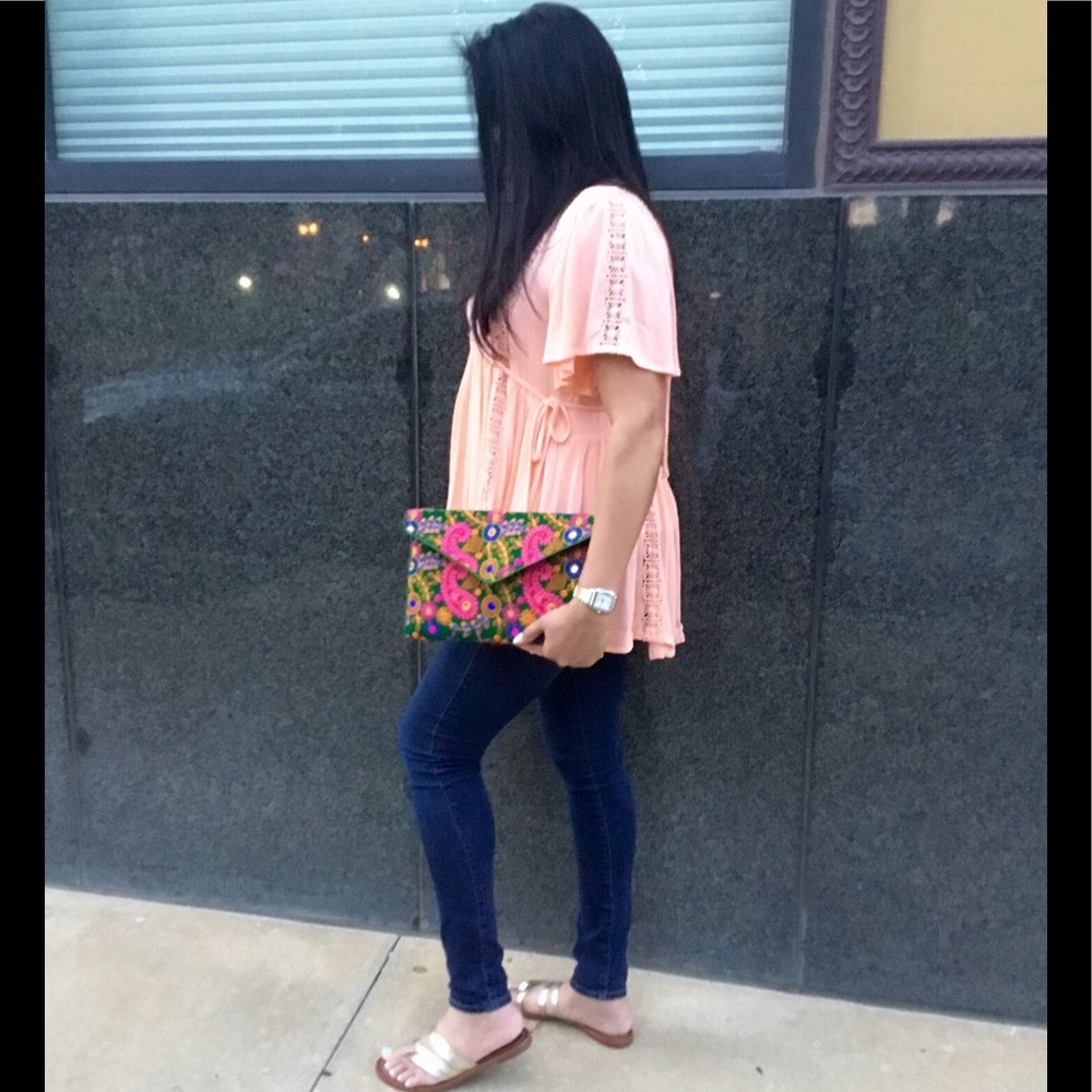 Green Mangosteen - handcrafted clutch/crossbody