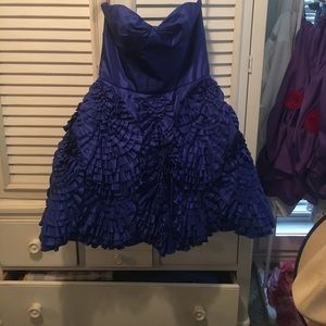 Royal blue, ruffled Betsey Johnson cocktail dress
