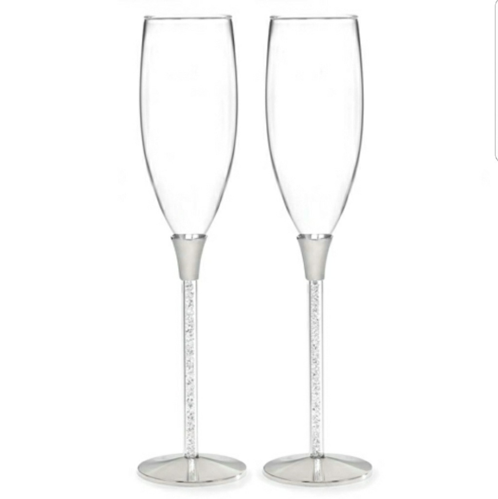 🥂BNIB Crystal filled toasting flutes🥂
