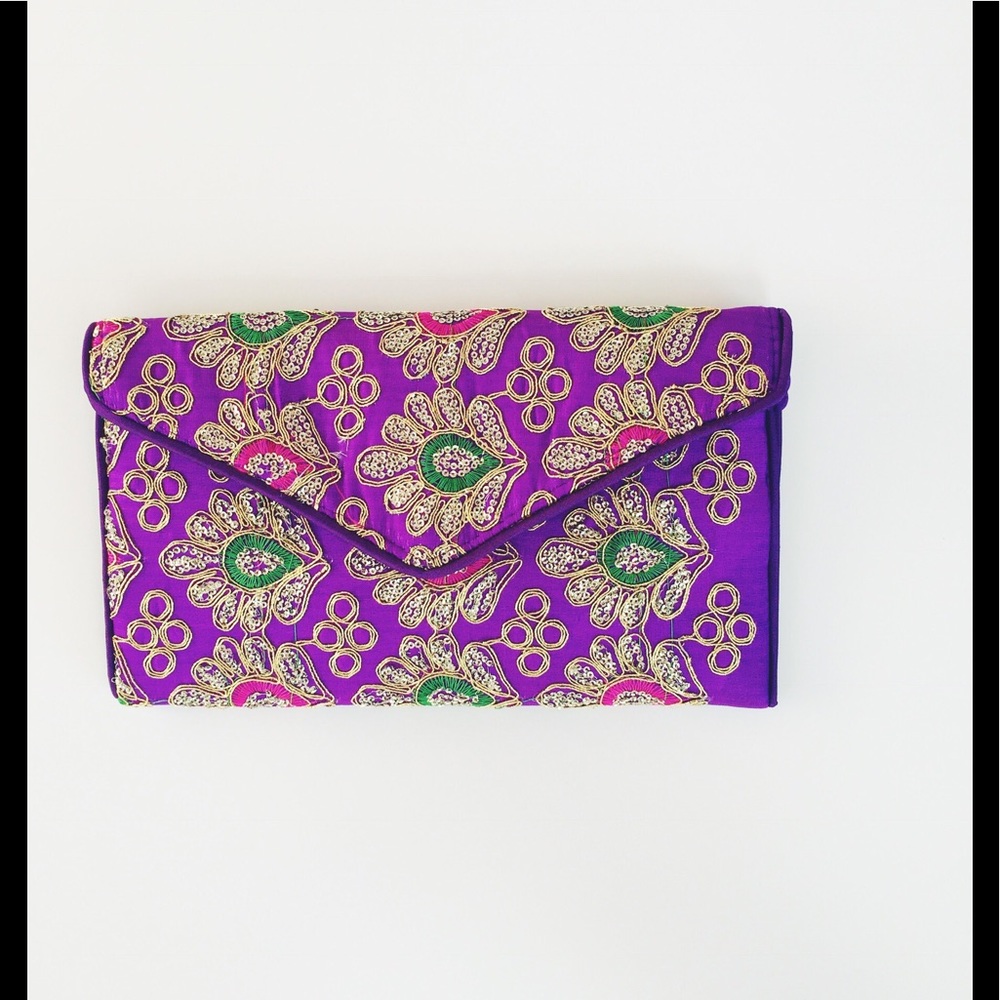 Peacock Bag -colorful handcrafted clutch/crossbody - Picture 2 of 3