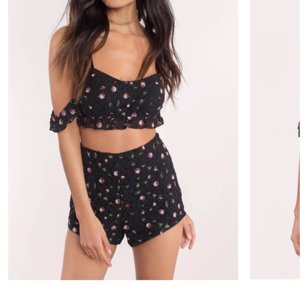 Honey Punch two piece set, floral with shorts