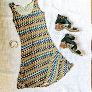 Chevron Sleeveless Jersey Sundress - CALVIN KLEIN