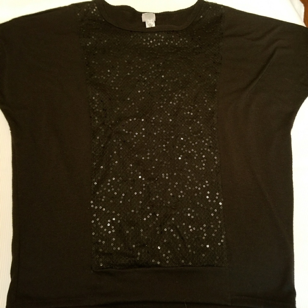 Black Sequin Top.