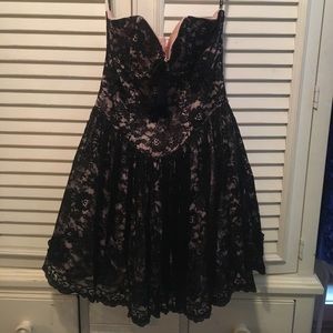 Sexy, black lace Betsey Johnson cocktail dress