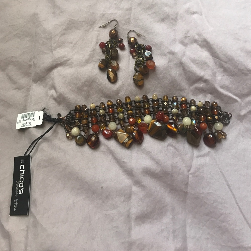 Chico's bracelet (never worn) and earrings.