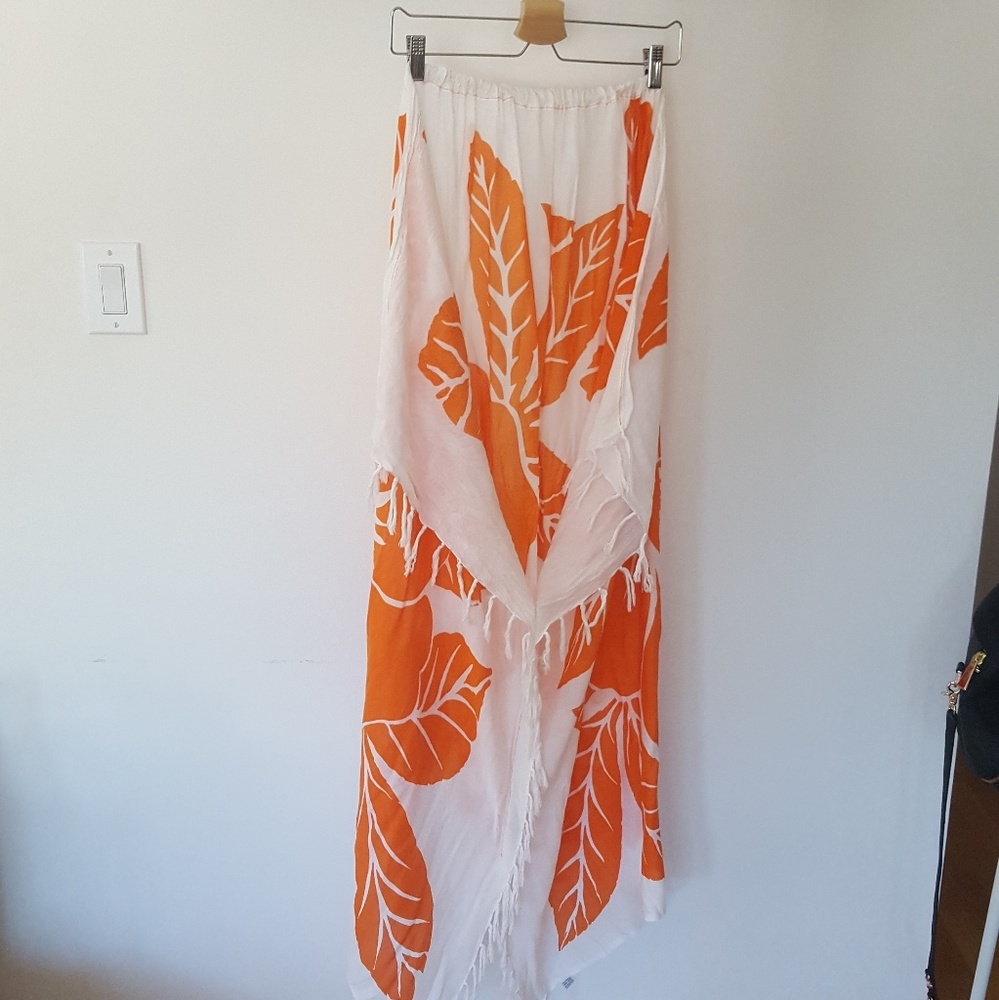 Printed bathing suit wrap.